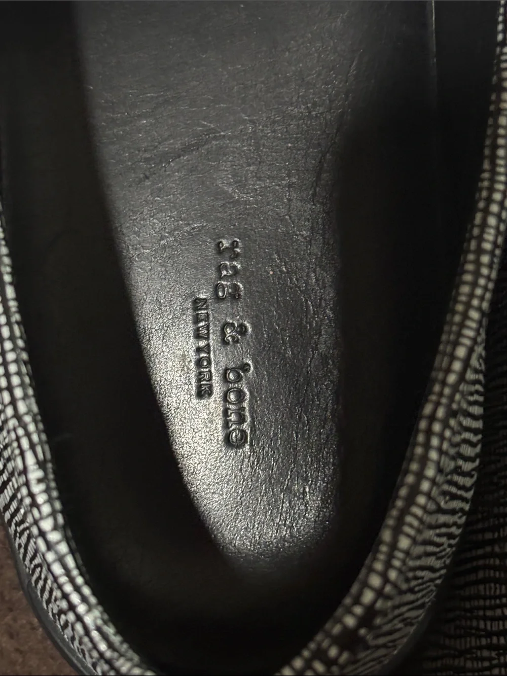 Rag & bone pattern black white loafers 9.5 Colby